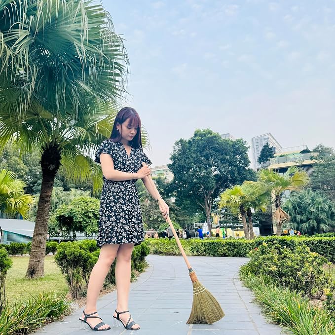 BMart Home Vietnamese Broom, Long Handle Indoor & Outdoor Floor Sweeper - Image 5