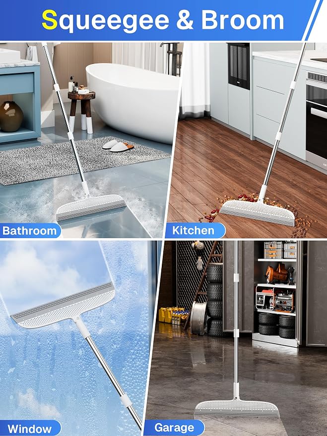 Silicone Floor Squeegee, 180° Rotating Air Broom, Squeegee - Image 4