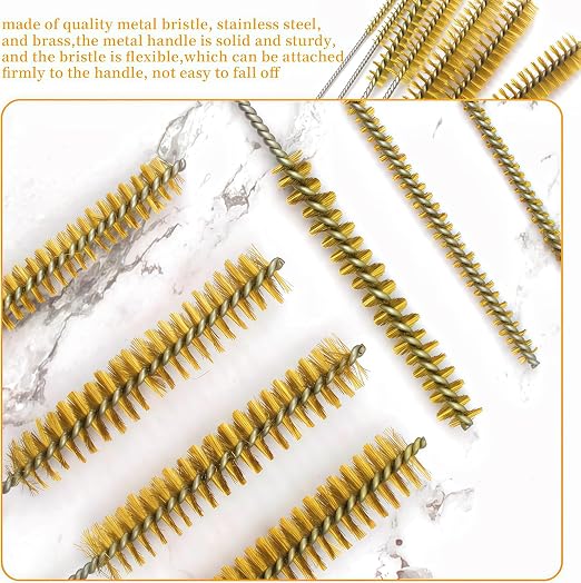 7 PCS Brass Wire Tube Brush Kit Wire Bottle Brushes, - Image 5