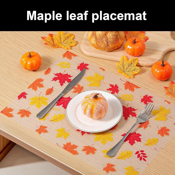 Cooyes Fall Maple Leaf Shelf Liner, Non-Adhesive Waterproof Drawer Liner - Image 2