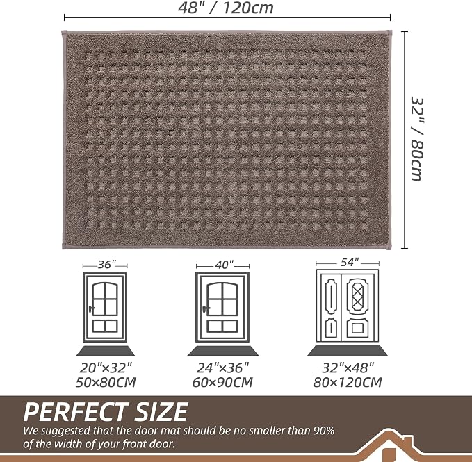 BEQHAUSE Waffle Door Mats Indoor 32"x48", Dog Mat - Image 2