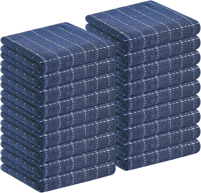 Homaxy 100% Cotton Terry Kitchen Towels, Checkered Designed, Soft and Super by Homaxy