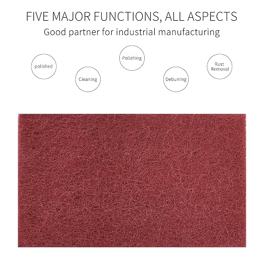 Red Scuff Pads - 6Pcs Scouring Pad - Very Fine Grade Hand Pads, Paint Primer - Image 7