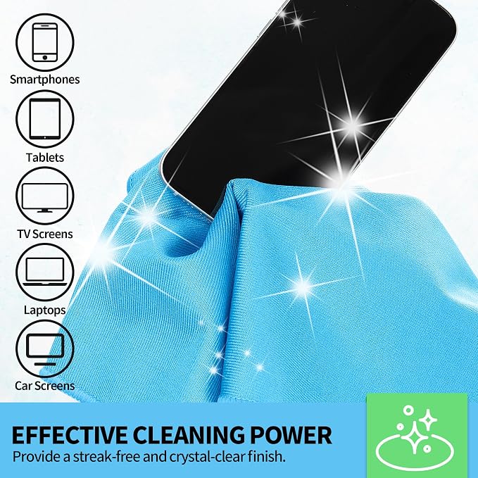 HOMERHYME Microfiber Glass Cleaning Cloth, 12 Pack Window Glass Cleaning Rags - Image 4