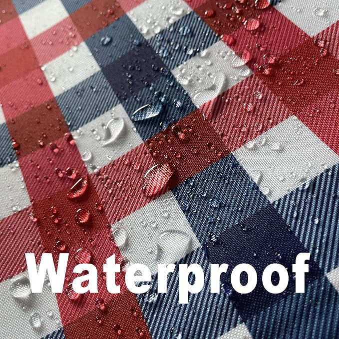 Patriotic Party Plaid Tablecloth Fabric - Image 4