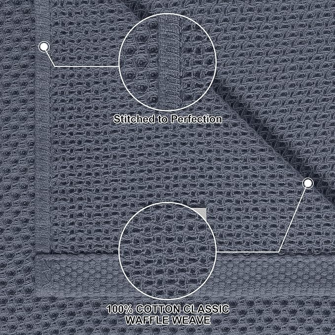 Homaxy 100% Cotton Kitchen Towels and Dishcloths Set, 12 x 12 Inches and 13 x - Image 2