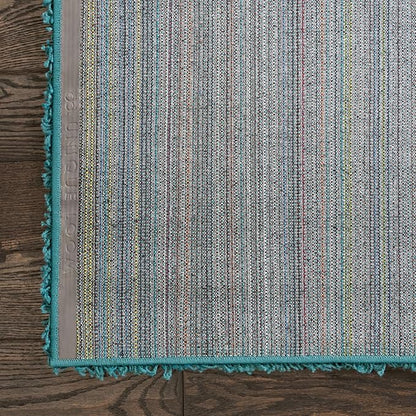 Unique Loom Solid Shag Collection Area Rug (4' 1" x 6' 1" Rectangle, Deep Aqua Blue)