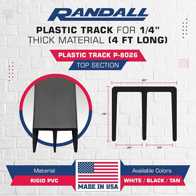 Randall Manufacturing 1/4" Plastic Sliding Door Track - Image 4