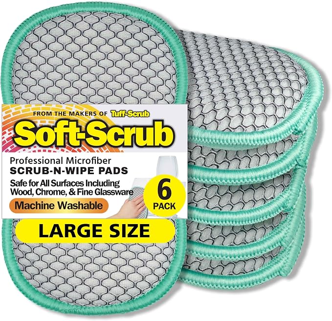 Soft-Scrub by Tuff-Scrub Scrub-N-Wipe Pad, Microfiber, Non-Scratch, Dual-Sided by Tuff-Scrub