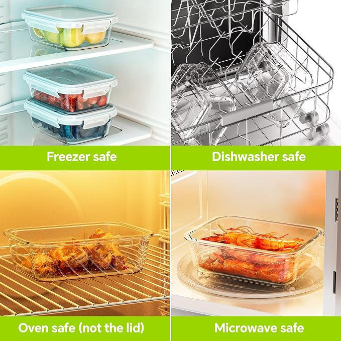 5-Pack 35 oz Borosilicate Glass Food Storage Containers - Image 5
