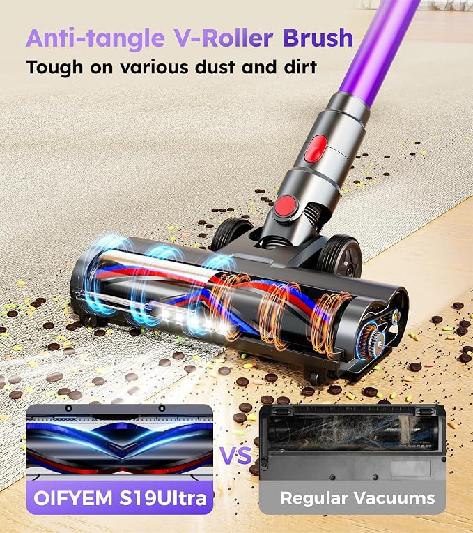 Cordless Vacuum Cleaner, Upgraded 550W 45KPA 60Mins Vacuum Cleaners - Image 4