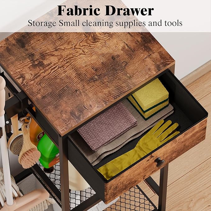 Heavy Duty Metal Cleaning Cart - Image 3