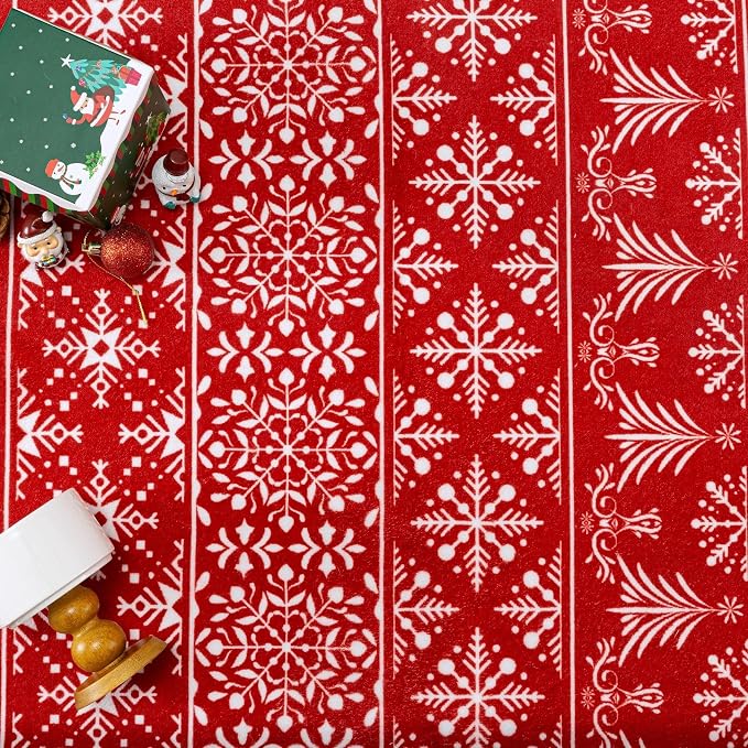 5x7 Area Rug Red Christmas Living Room Carpet Xmas Holiday Decor Bedroom Carpet - Image 6