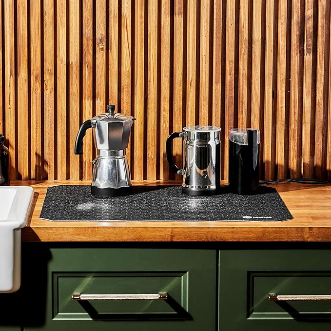 HexClad 2-Piece Dish Drying Mat Set Made of Absorbent Fabric that Holds up to - Image 3
