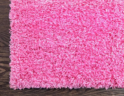 Unique Loom Solid Shag Collection Area Rug (2' 6" x 16' 5" Runner, Taffy Pink)