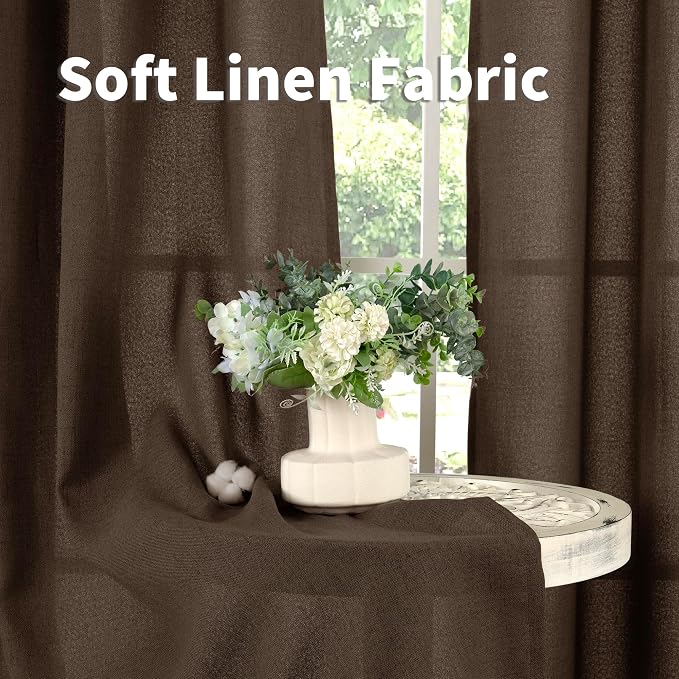 YoungsTex Dark Brown Linen Curtains - Image 9