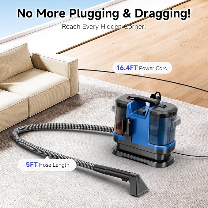 Portable Carpet & Upholstery Cleaner Machine, Handheld Spot Cleaner - Image 6