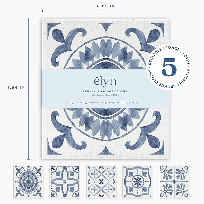 ELYN Swedish Dishcloths, Reusable & Washable Sponge Cloths, Absorbent Cleaning - Image 2