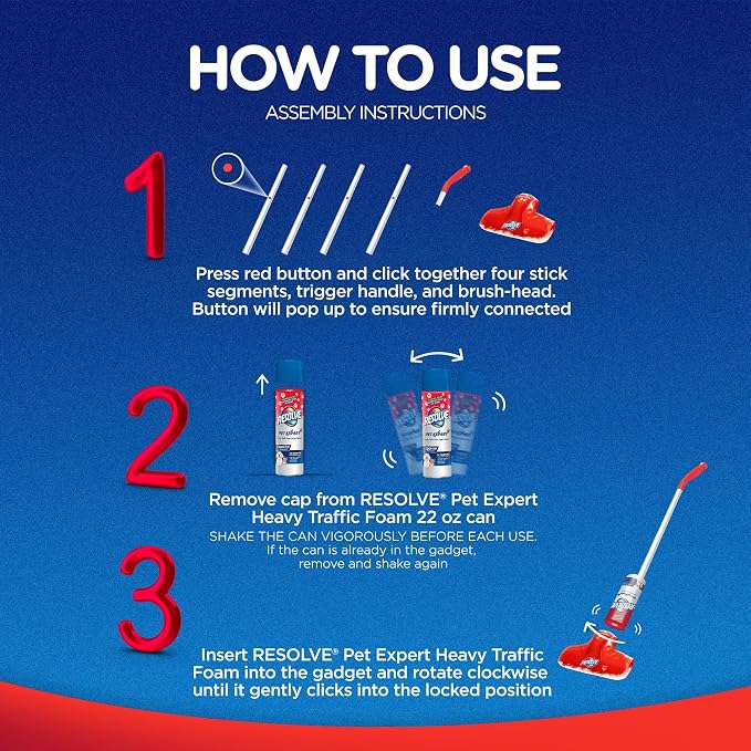 Resolve Pet Expert Easy Clean Carpet Foam Spray Refill, 2 Piece Set, Stain and - Image 7