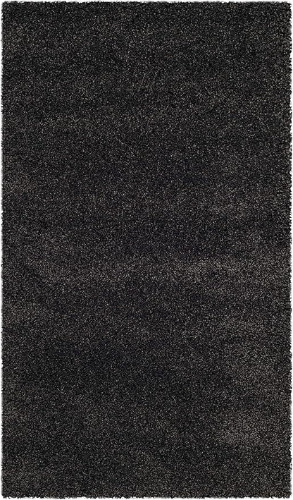 SAFAVIEH Milan Shag Collection Accent Rug - 3' x 5', Dark Grey, Solid Design, Non-Shedding & Easy Care, 2-inch Thick Ideal for High Traffic Areas in Entryway, Living Room, Bedroom (SG180-8484)