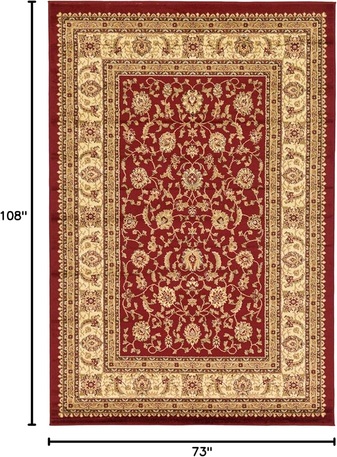 Unique Loom Voyage Collection Area Rug - St. Louis (6' 1" x 9' Rectangle Red/Gold)