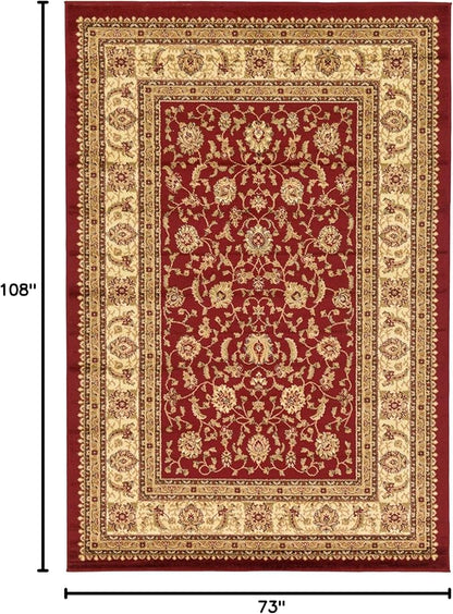 Unique Loom Voyage Collection Area Rug - St. Louis (6' 1" x 9' Rectangle Red/Gold)