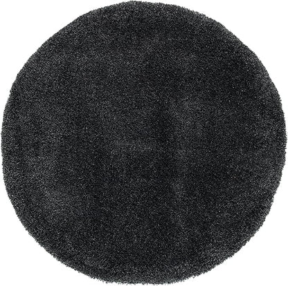 SAFAVIEH Milan Shag Collection 9' Round Dark Grey SG180 Solid Non-Shedding Living Room Bedroom Dining Room Entryway Plush 2-inch Thick Area Rug