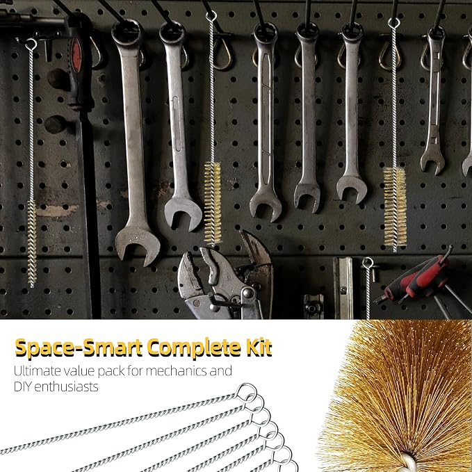 7Pcs Wire Tube Brushes Set, Brass Bottle Brush, Narrow Spaces, Engine Parts - Image 6