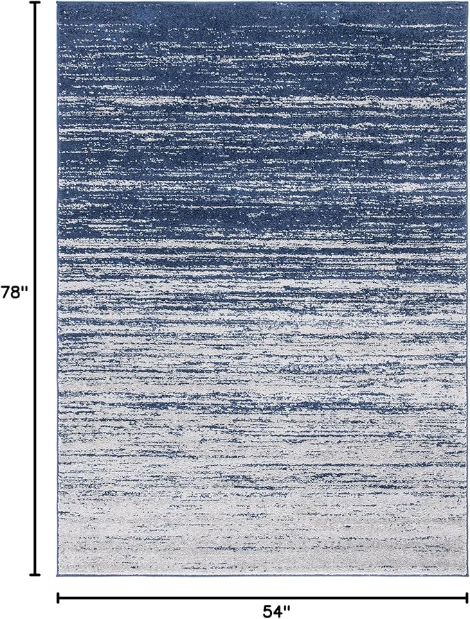 SAFAVIEH Adirondack Collection Accent Rug - 4'5" x 6'5", Navy & Grey, Modern Ombre Design, Non Shedding & Easy to Clean, Ideal for Living Room, Bedroom, Office, Dining Space (ADR113E)