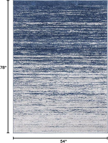 SAFAVIEH Adirondack Collection Accent Rug - 4'5" x 6'5", Navy & Grey, Modern Ombre Design, Non Shedding & Easy to Clean, Ideal for Living Room, Bedroom, Office, Dining Space (ADR113E)