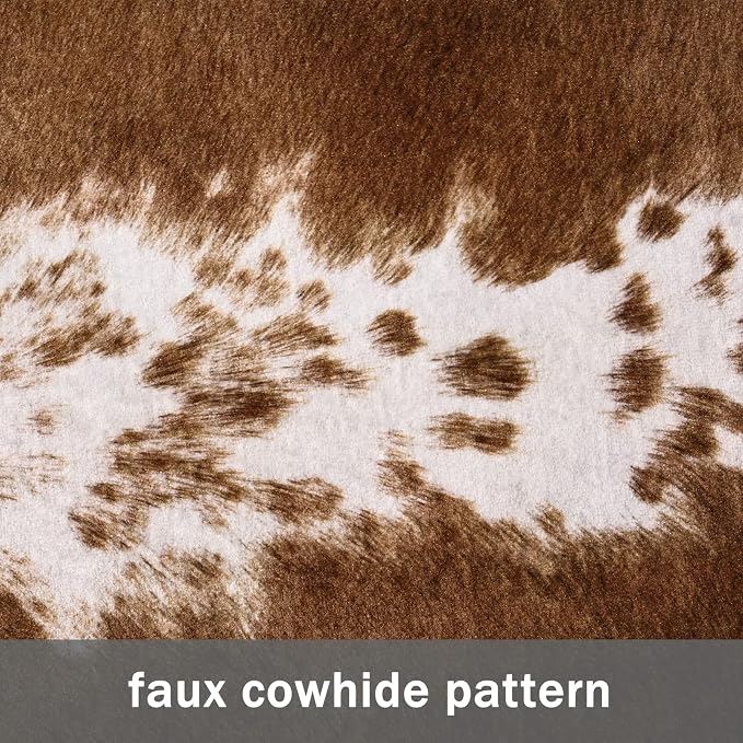 Amearea Faux Cow Hide Rug Large, Premium Western Home Decor Cow Print Rugs - Image 3