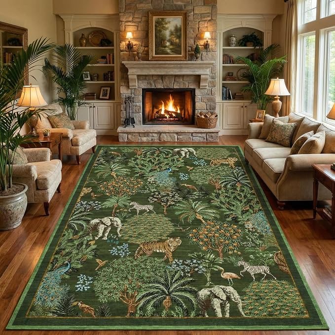 GarveeHome Jungle 8x10 Area Rug Washable Rugs by GarveeHome