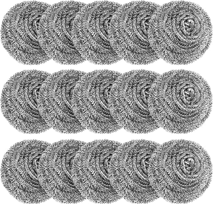 15 Pack Steel Wool Scrubber, Metal Kitchen Scrubbing Sponges, Dishwashing - Image 8