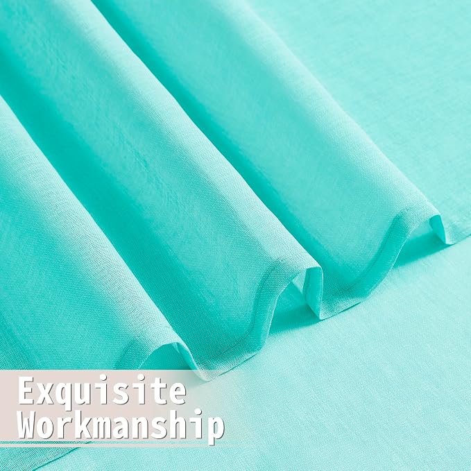 Tollpiz Sheer Door Curtains Closet Linen Textured Curtains Sheer Doorway Light - Image 8