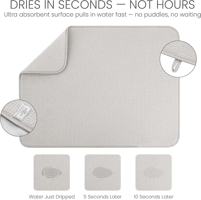 Bellemain XXL Dish Mat Microfiber Dish Drying Mat, Super absorbent - Image 3