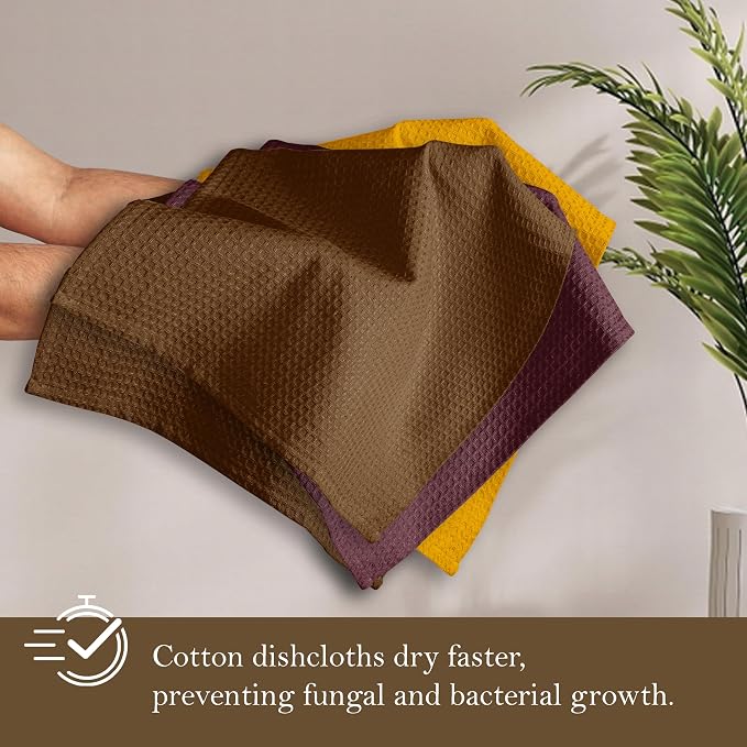 Waffle Dishcloths 12x12 Inches, 12 Pack, Quick Drying, Machine Washable - Image 4