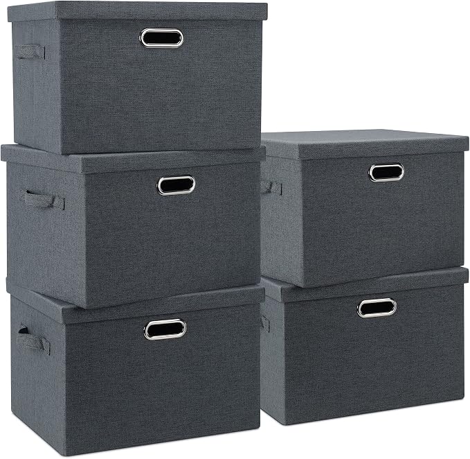 Large 17" 36 Quart Collapsible Stackable Storage Bins by GraciadecoStorage