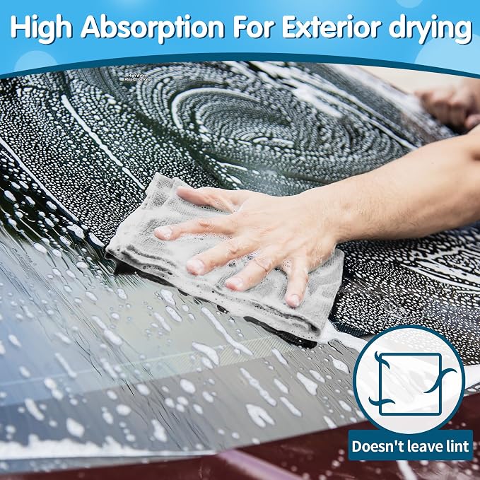 FIXSMITH Grey Microfiber Cleaning Cloth, Reusable Shop Towels, Microfiber Towels - Image 5