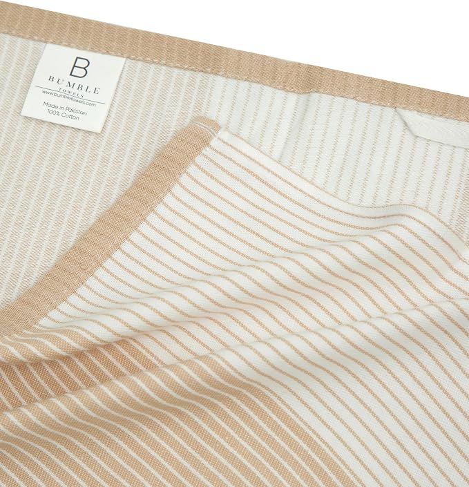 Premium Kitchen Towels | Yarn Dyed Flat Woven Stripe Kitchen Towel Set| 238 GSM - Image 4
