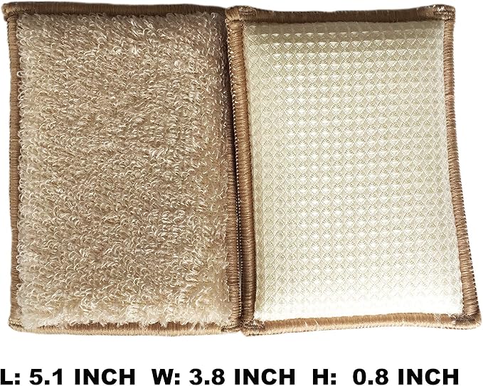 Natural Bamboo Sponges Kitchen Cleaning Sponges Dish Sponges Reusable Dish - Image 2
