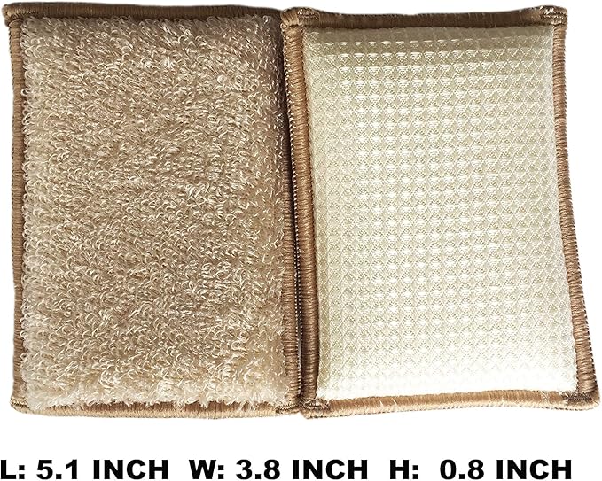 Natural Bamboo Sponges Kitchen Cleaning Sponges Reusable Dish Washing Sponges - Image 2