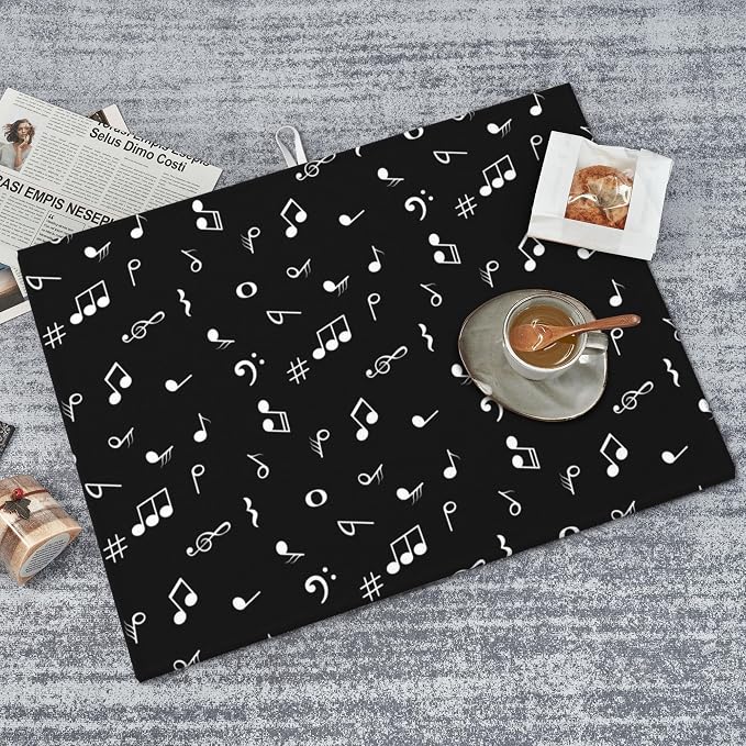 Music Notes Dish Drying Mat for Kitchen Counter Musicial Dish Drainer Rack Mats - Image 3