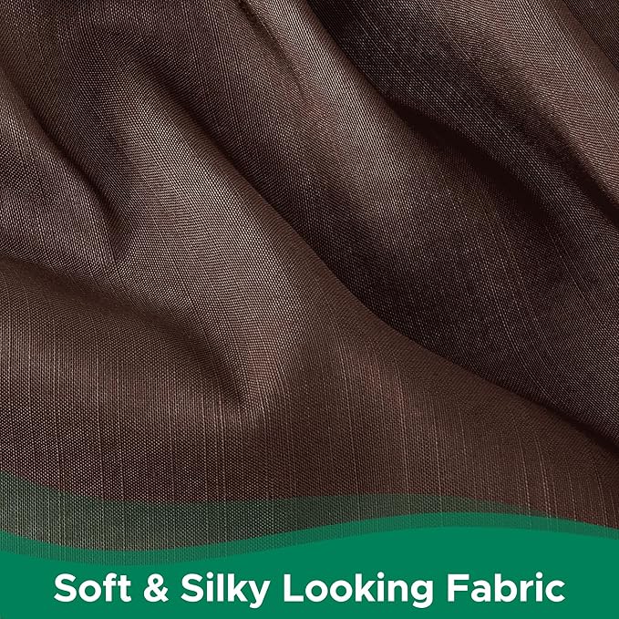 Biscaynebay Wrap Around Bed Skirts for Queen Beds 22" Long Drop, Brown Adjustable Elastic Dust Ruffles Easy Fit Wrinkle Resistant Silky Luxurious Fabric Machine Washable