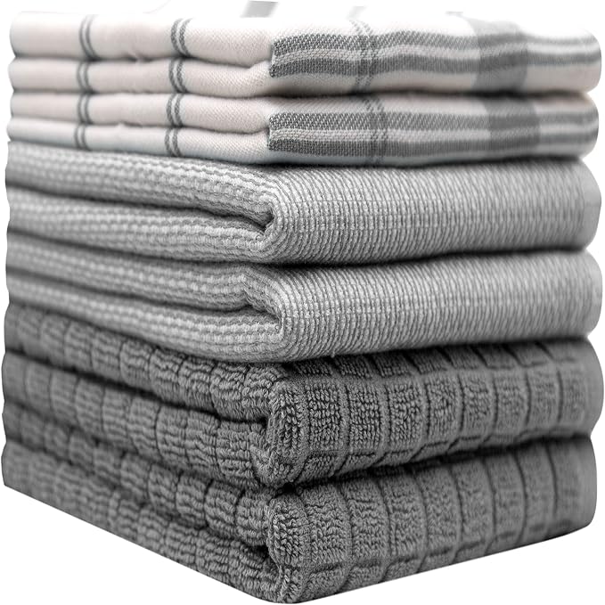 Premium Kitchen Towels | Large Cotton Dish Towels | Flat & Terry Highly - Image 2
