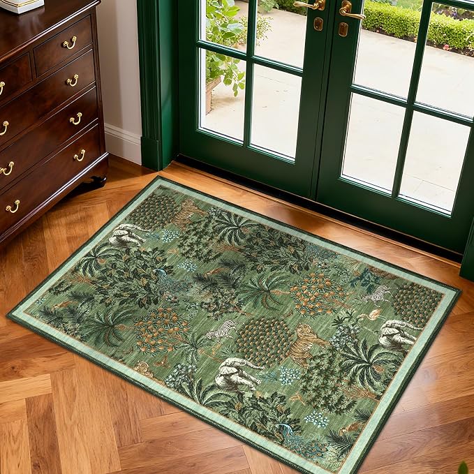 GarveeHome Jungle Rug 2x3 Animal Print Rugs Non Slip Washable Front Door Rug - Image 2