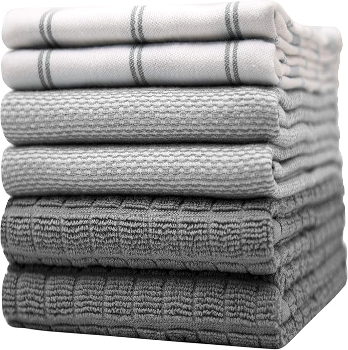 Premium Kitchen Towels | Large Cotton Dish Towels | Flat & Terry Highly by BumbleTowels