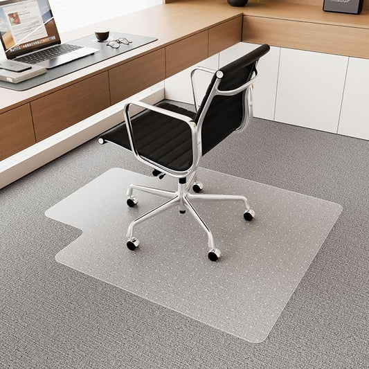 Office Chair Mat for Carpet, Transparent Carpet Protector Mat for Office Chairs by HOMEK