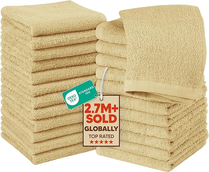 Utopia Towels 24 Pack Cotton Washcloths Set, 100% Ring Spun Cotton, Highly by UTOPIATOWELS