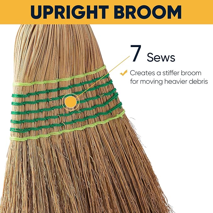 Yocada Heavy-Duty Broom Corn Broom Outdoor Commercial Indoor - Image 4