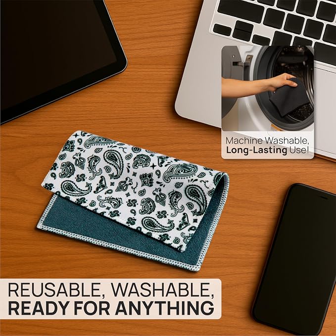 Quick Cloth Microfiber Glasses Cleaning Cloths – 5x7, Paisley 2 Pack - Image 4
